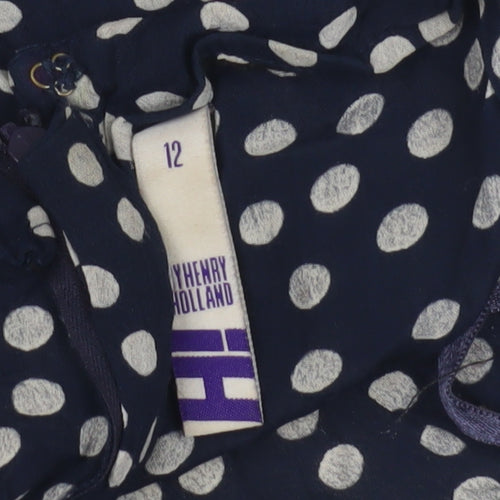 House of Holland Women's Blue Polka Dot Shorts Size 12