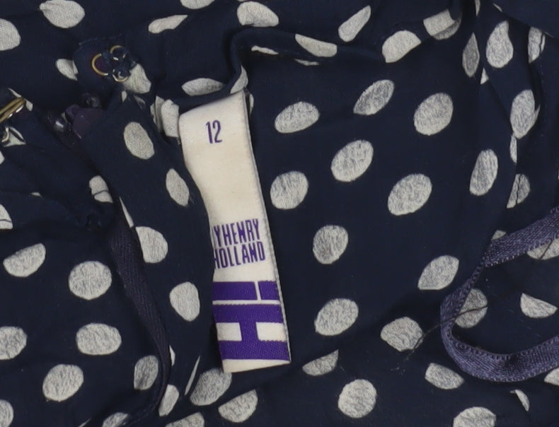 House of Holland Women's Blue Polka Dot Shorts Size 12