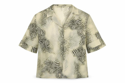 Front view of Basler Women's Animal Print Blouse, size 12, Multicoloured