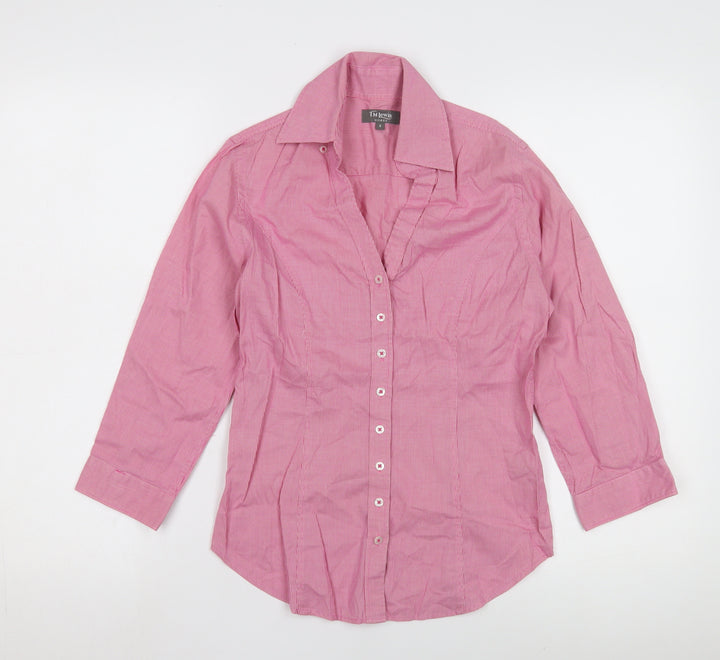 TM Lewin Women's Pink Button-Up Shirt Size 6