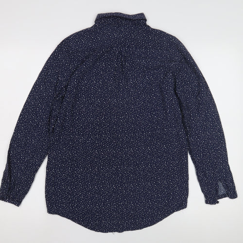 Joules Women's Blue Button-Up Star Print Shirt