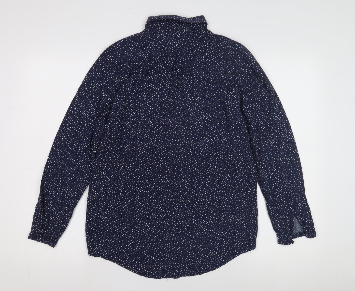 Joules Women's Blue Button-Up Star Print Shirt
