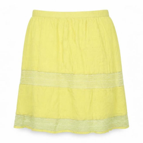 Inusual Yellow Knee Length Peasant Skirt Women S