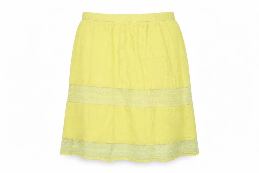 Inusual Yellow Knee Length Peasant Skirt Women S