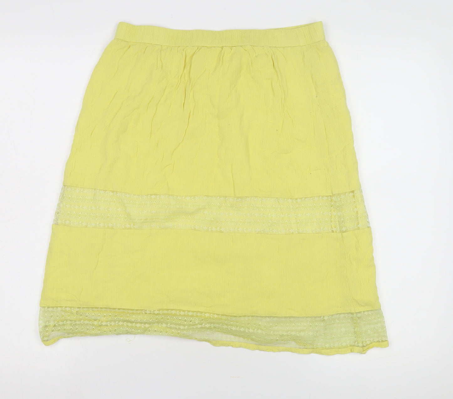 Inusual Yellow Knee Length Peasant Skirt Women S