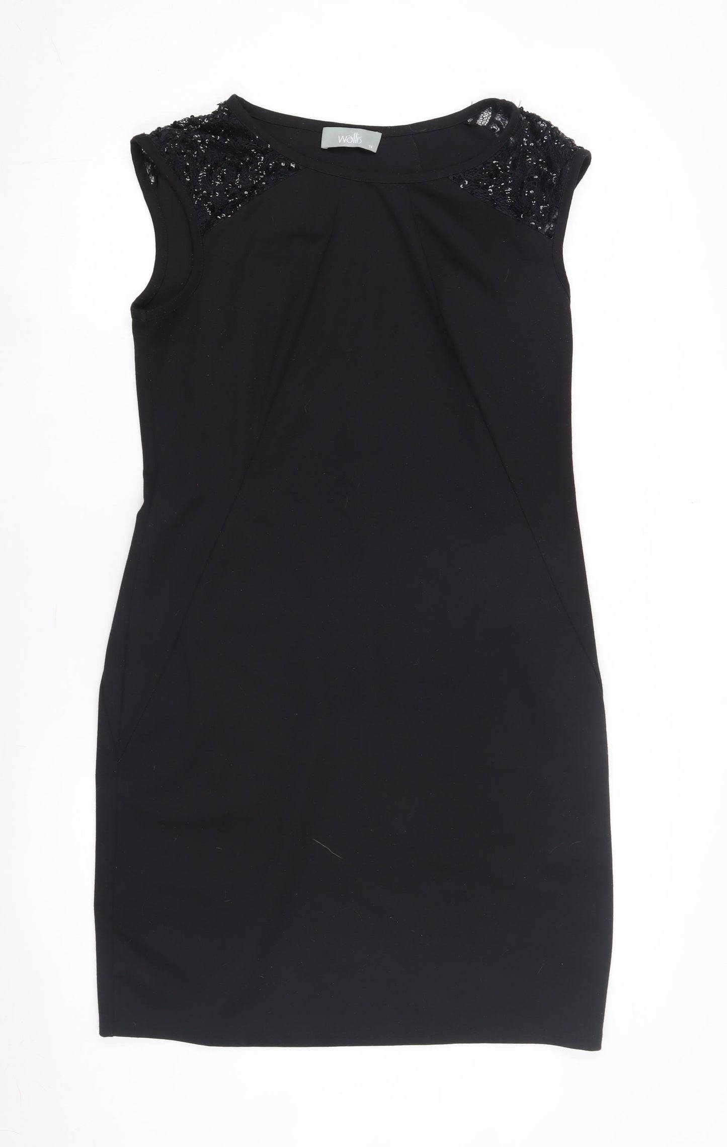 Wallis Women's Black Sheath Dress Size 14 Party Wear