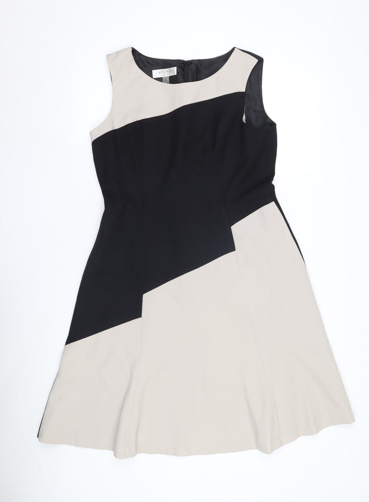 Kasper Women's Colourblock Dress, Size 8, Sleeveless