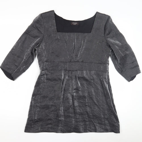 Principles Women's Grey Tunic, Size 14 Petite, Square Neck