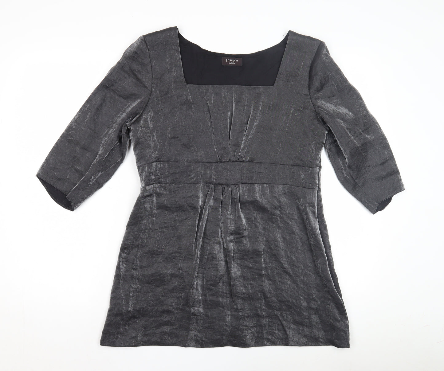 Principles Women's Grey Tunic, Size 14 Petite, Square Neck
