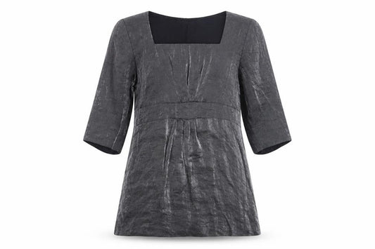 Front view of Principles Women's Grey Tunic, size 14, Petite, Square Neck