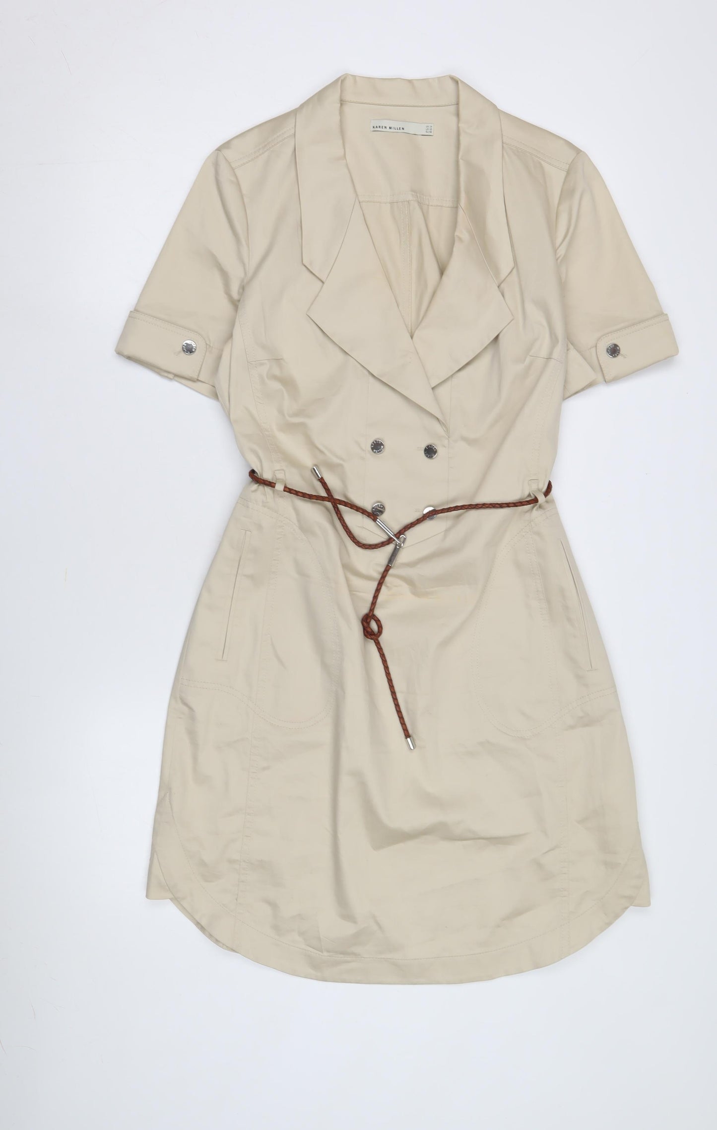 Karen Millen Women's Beige Shirt Dress Size 14