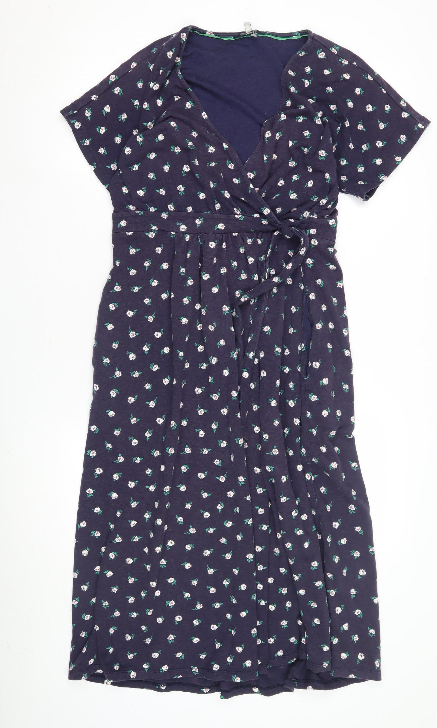 Joules Women's Blue Floral Wrap Dress Size 14