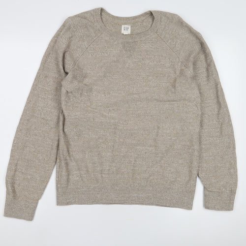 Gap Beige Men's Medium Pullover Jumper, Classic Knit