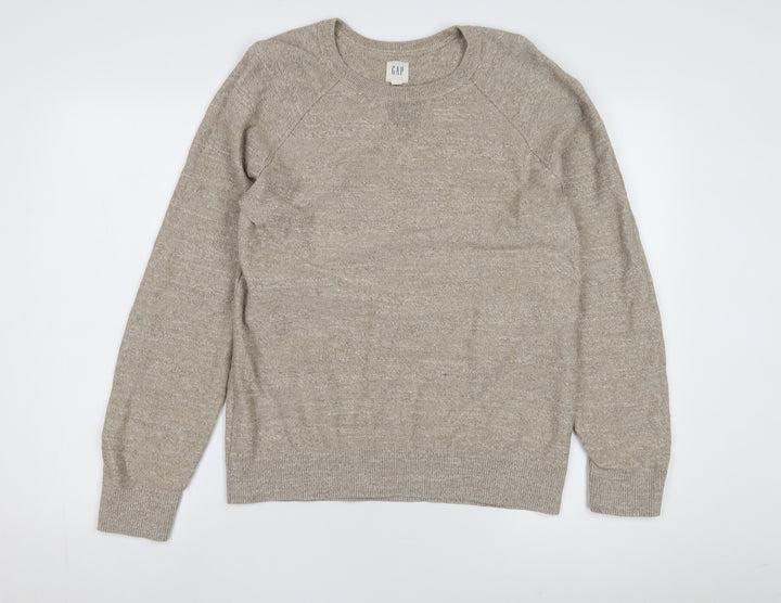 Gap Beige Men's Medium Pullover Jumper, Classic Knit