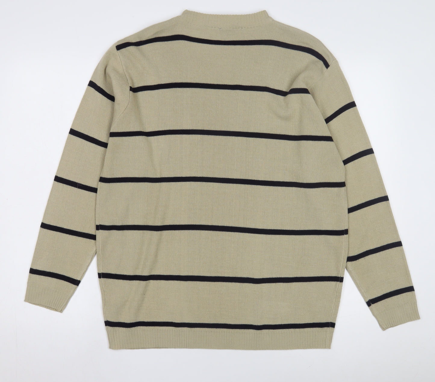 LUCA Men's Beige Striped Knit Jumper, Size S
