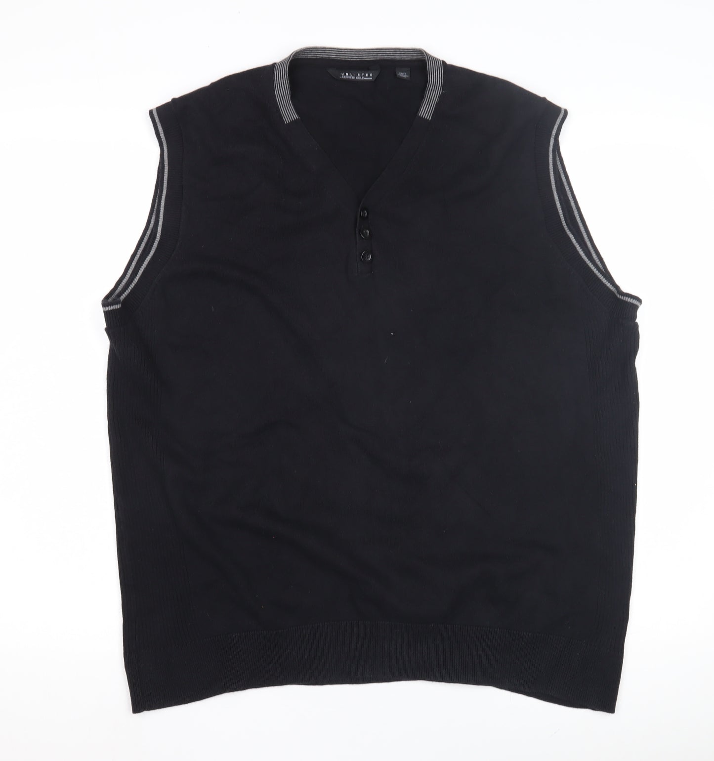 Unlisted by Kenneth Cole Men's XL Black Vest Jumper