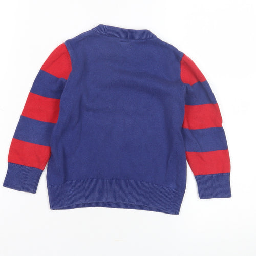 Gap Boys Blue Firetruck Knit Jumper, 3 Years, Long Sleeve Pullover