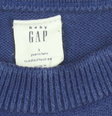 Gap Boys Blue Firetruck Knit Jumper, 3 Years, Long Sleeve Pullover