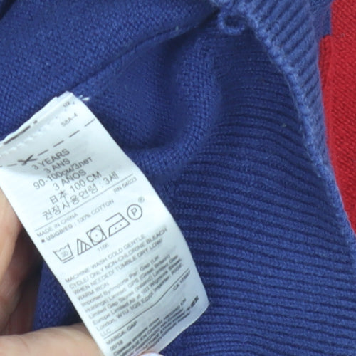 Gap Boys Blue Firetruck Knit Jumper, 3 Years, Long Sleeve Pullover