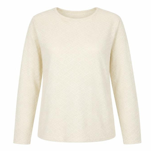 MNG Women Ivory Long Sleeve Knit T-Shirt