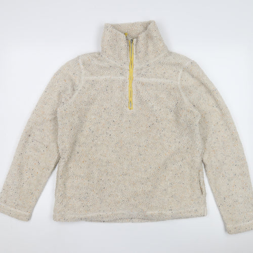 Fat Face Women's Beige 1/2 Zip Sweatshirt Size 10