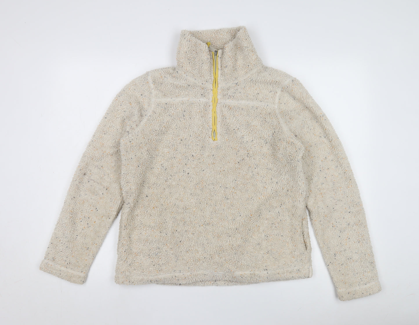 Fat Face Women's Beige 1/2 Zip Sweatshirt Size 10