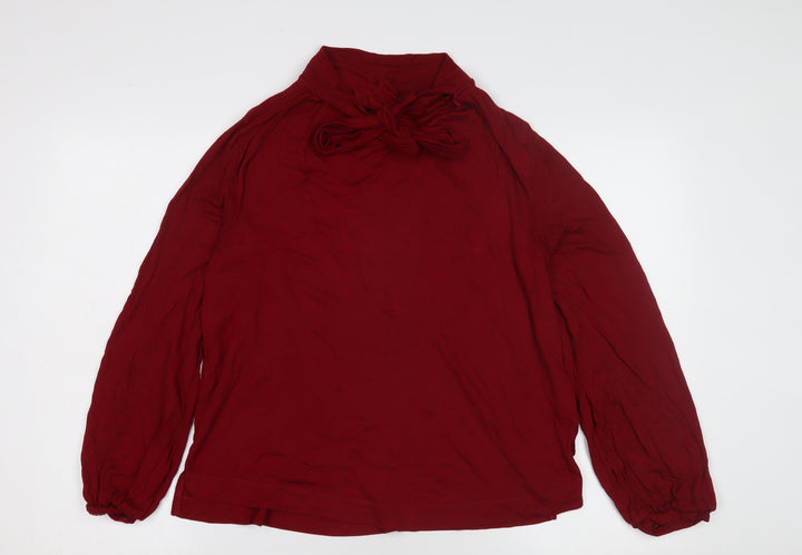 Esprit Women's Red High Neck Long Sleeve Top XL