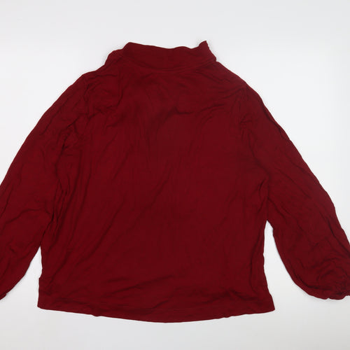Esprit Women's Red High Neck Long Sleeve Top XL