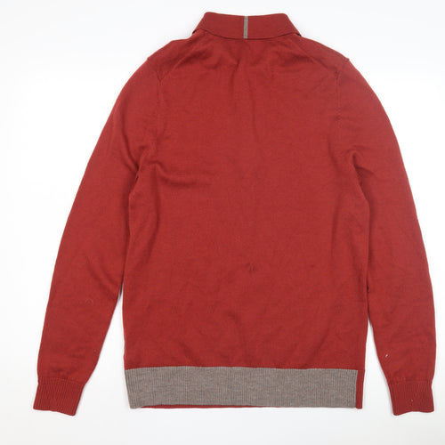 White Stuff Men's Red Wool Pullover Jumper - L