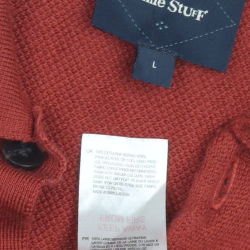 White Stuff Men's Red Wool Pullover Jumper - L