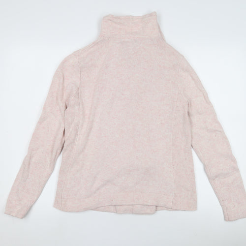 Viyella Women's Pink Full Zip Cowl Neck Jumper