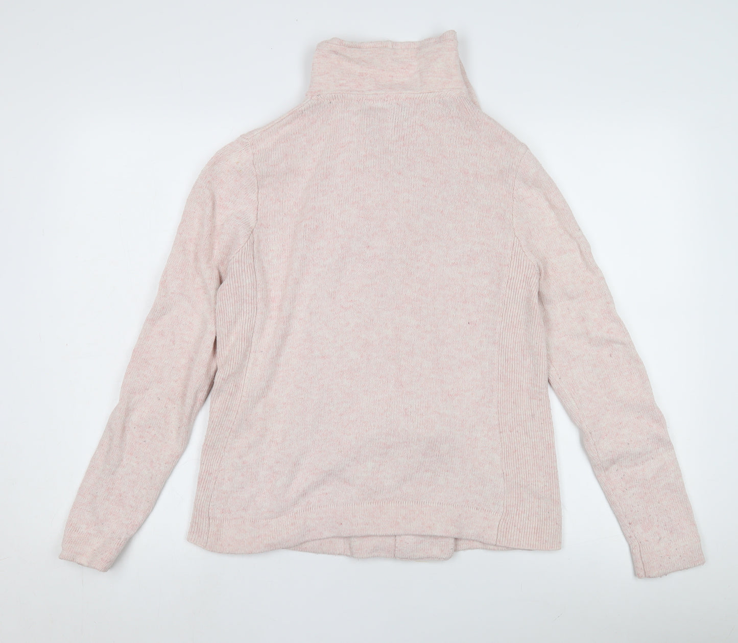 Viyella Women's Pink Full Zip Cowl Neck Jumper
