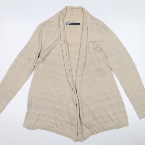Isle Women's Beige Open Front Cardigan, Size S, Viscose Blend