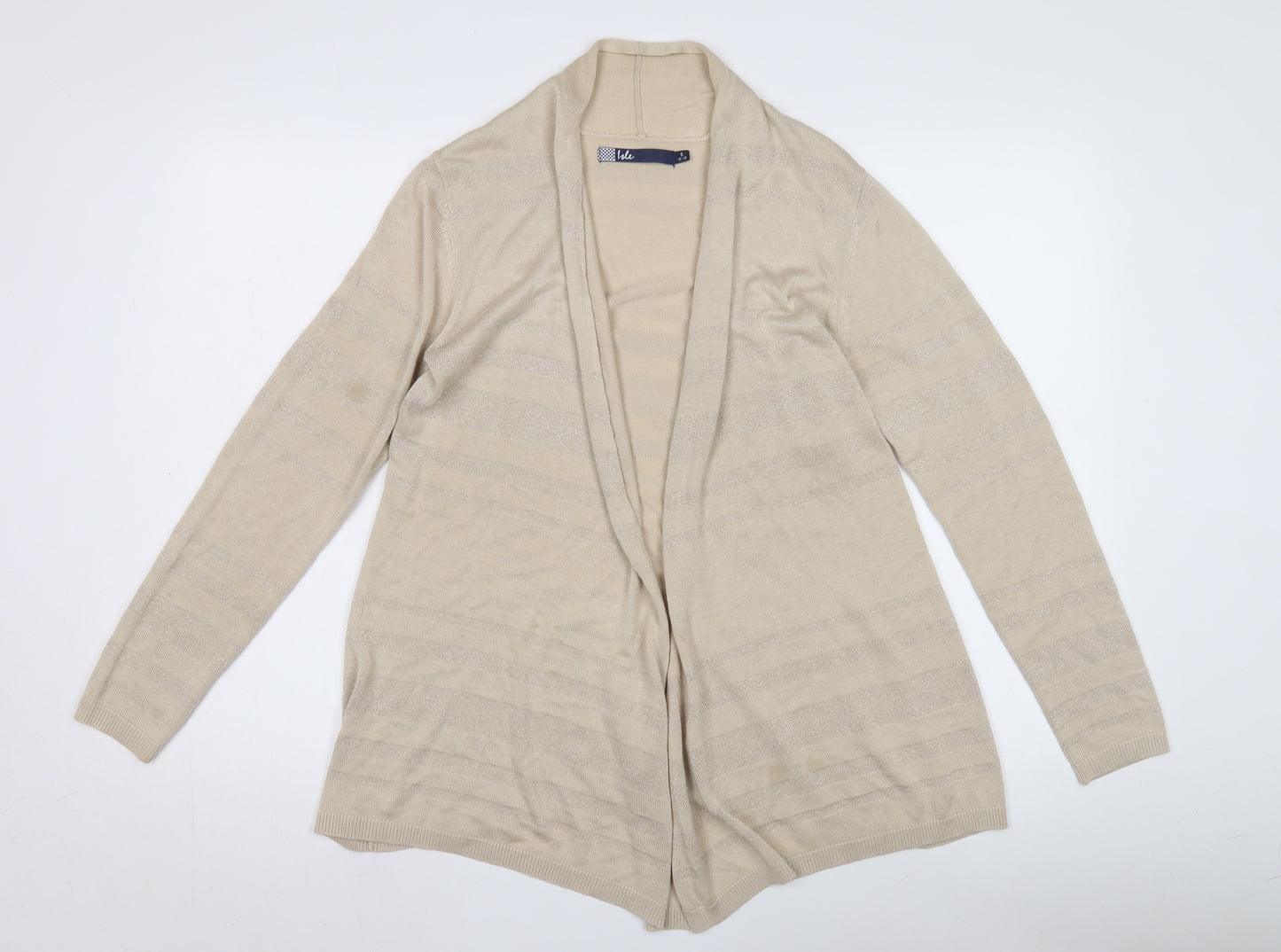 Isle Women's Beige Open Front Cardigan, Size S, Viscose Blend