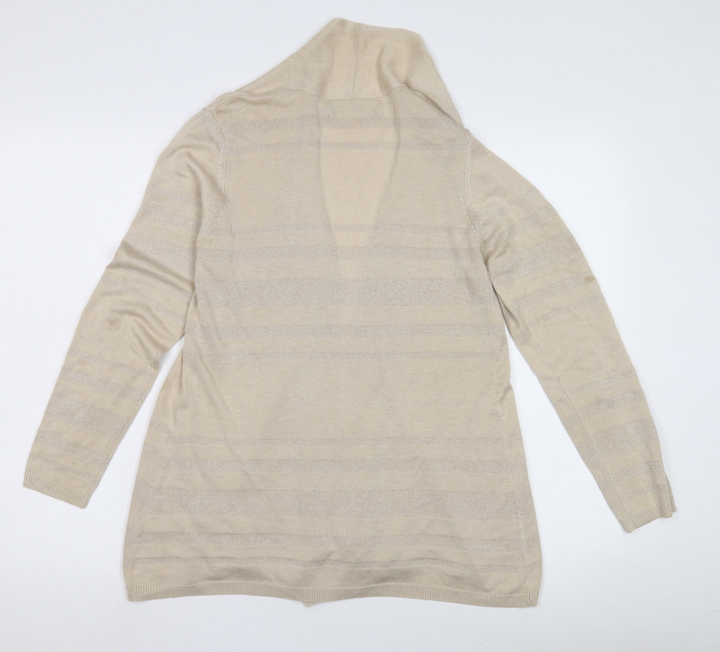 Isle Women's Beige Open Front Cardigan, Size S, Viscose Blend