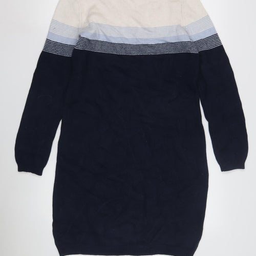 Crew Clothing Women's Ivory Blue Jumper Dress Size 10