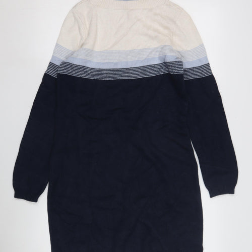Crew Clothing Women's Ivory Blue Jumper Dress Size 10