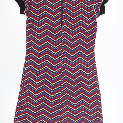 Zara Woman Multicoloured Chevron Shift Dress Size 10