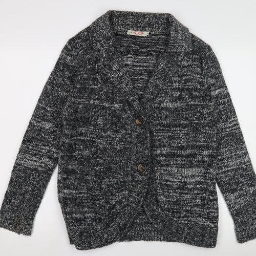 Heart & Soul Men's Black Cardigan, Medium, Acrylic Blend