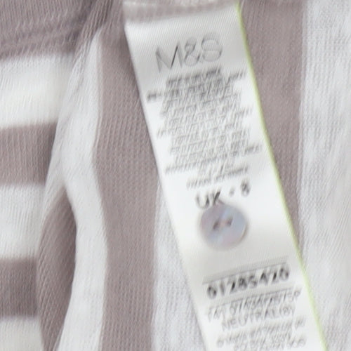 Marks and Spencer Women's Striped T-Shirt - Size 8