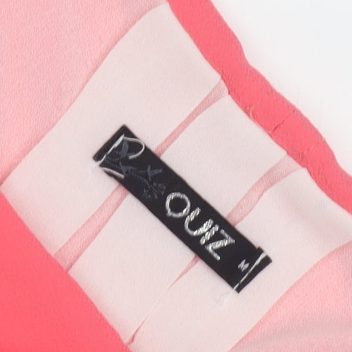 Quiz Women's Pink and White Tunic Top M