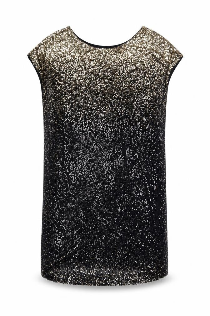 Front view of Next Women's Black Sequin Party Dress, size 12