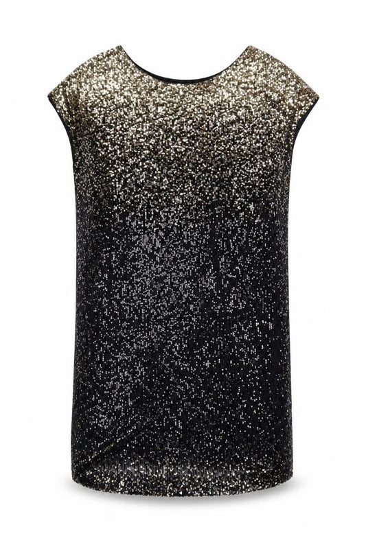 Front view of Next Women's Black Sequin Party Dress, size 12