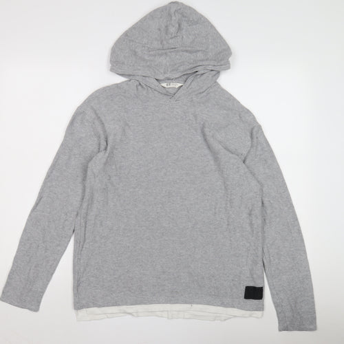 H&M Teens Grey Pullover Hoodie, Size 14, Casual Wear