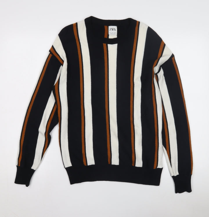 Zara Women's Multicoloured Striped Pullover Jumper, Size 10