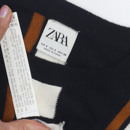 Zara Women's Multicoloured Striped Pullover Jumper, Size 10
