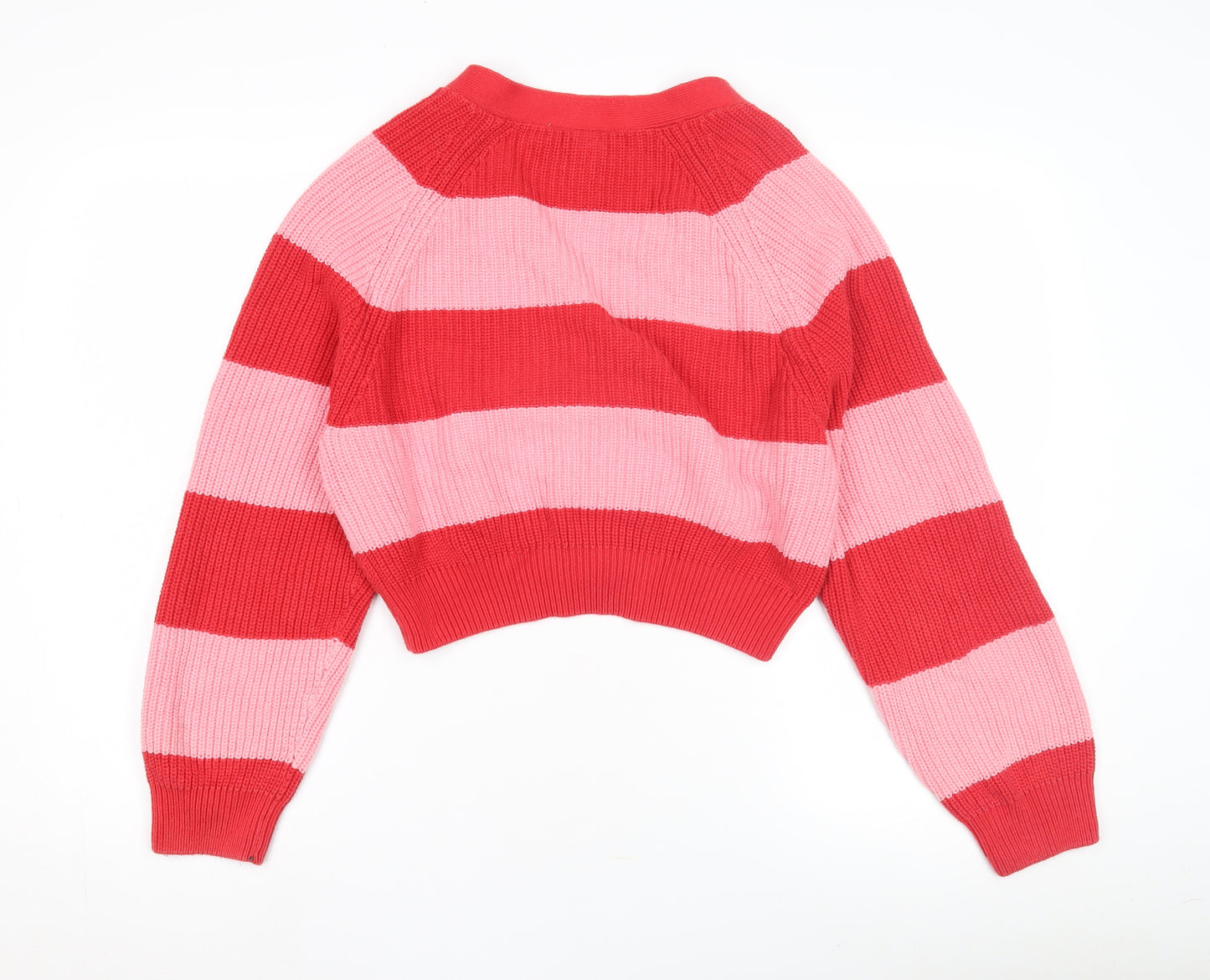 Monki Women's Red Striped Cardigan XS