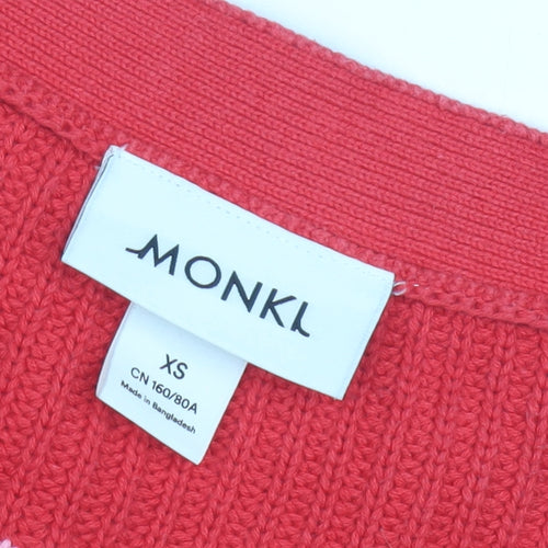 Monki Women's Red Striped Cardigan XS