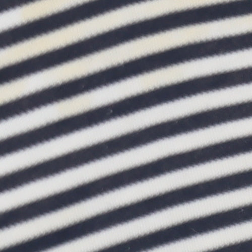 CASAMIA Women's Blue Striped V-Neck T-Shirt M