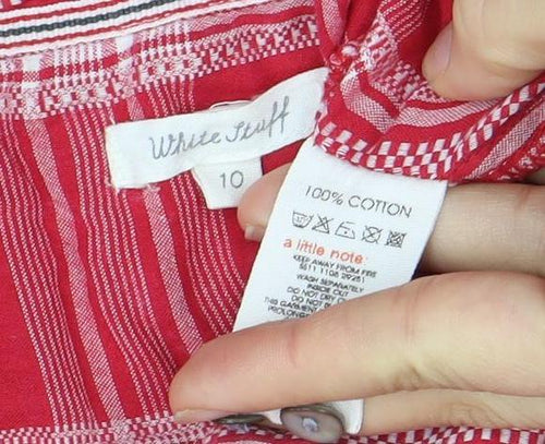 Wallis Red 3/4 Sleeve Collared Shirt Dress Size 10